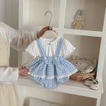 【66-90】セットアップ ベビー チェック柄 フリル - 画像 (4)