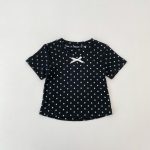【73-130】Tシャツ ドット柄 リボン付き 合わせやすい - 画像 (21)