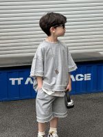 【100-160】セットアップ カジュアル シンプル かっこいい 男の子 無地 - 画像 (6)