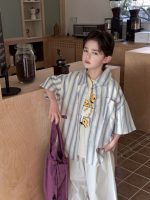 【100-170】半袖 シャツ 男の子 ストライプ お出かけに - 画像 (4)