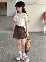 【100-150】Tシャツ 可愛い ハート柄 ドット 半袖 ラウンドネック - 画像 (5)