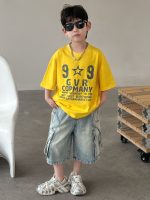 【90-160】Tシャツ ファッション プリント 半袖 男の子 - 画像 (3)