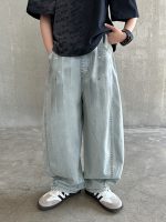 【120-170】デニムズボン ジーンズ ゆったり カジュアル ファッション - 画像 (4)