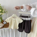 【73-100】半袖Tシャツorパンツ ベビー ニット シンプル - 画像 (4)