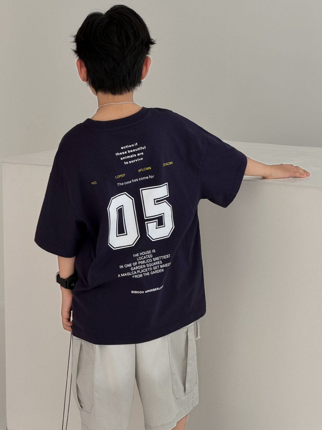 O1CN01L6CBJB22rI728HrnK_2217089447173-0-cib.jpg 【90-160】Tシャツ プリント カジュアル 合わせやすい ラウンドネック 半袖 - 画像 (1)