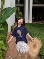 【100-160】Tシャツ 親サイズ プリント カジュアル 女の子 半袖 - 画像 (4)