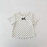 【73-130】Tシャツ ドット柄 リボン付き 合わせやすい - 画像 (17)