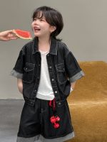 【100-150】セットアップ デニム かっこいい シンプル 無地 男の子 - 画像 (2)