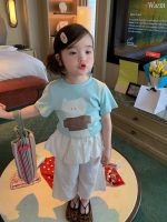 【90-140】半袖Ｔシャツorパンツ 女の子 カートゥーン レイヤード - 画像 (3)