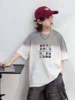 【120-170】Tシャツ グラデーション アルファベット 男の子 カジュアル ファッション - 画像 (3)
