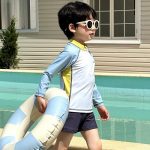 【75-135】水着 ハーフジッパー 長袖 セパレートスイムウェア - 画像 (3)