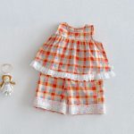 【73-120】セットアップ or サロペット ベビー 女の子 カラフル チェック - 画像 (7)