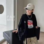 【90-160】Tシャツ 合わせやすい プリント 男の子 半袖 - 画像 (2)