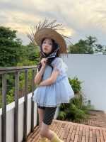 【100-160】二点セット トップス パフスリーブ 半袖 無地 通気性良い 女の子 - 画像 (5)