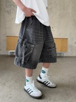 【120-170】ショートパンツ デニム 合わせやすい ジーンズ 夏 ポケット付き - 画像 (3)