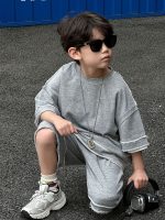【100-160】セットアップ カジュアル シンプル かっこいい 男の子 無地 - 画像 (3)