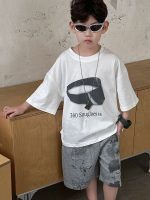 【90-160】半袖Tシャツ 男の子 シンプル ゆったり ユニーク ラウンドネック 普段着 - 画像 (3)
