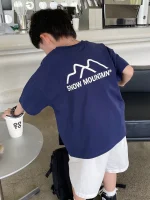 【90-160】 Tシャツ 男の子 半袖 シンプル 合わせやすい 着回し力抜群 - 画像 (3)