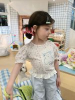 【90-140】半袖Tシャツorパンツ 女の子 フリル 花柄 パフスリープ - 画像 (4)