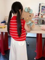 【90-150】ポロシャツorパンツ 女の子 ノースリープ ボーダー柄 - 画像 (13)