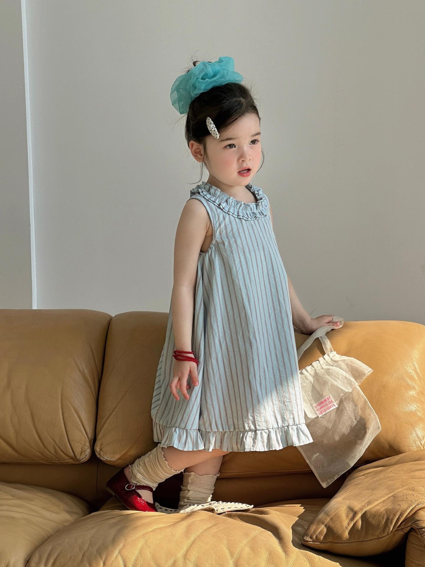O1CN01Q1osXJ282LkV1UeKA_2217733997874-0-cib.jpg 【90-140】ワンピース 女の子 ノースリープ フリル シンプル - 画像 (1)