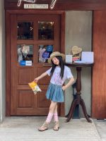 【100-160】Tシャツ ドット柄 プリント カジュアル 合わせやすい 女の子 - 画像 (2)