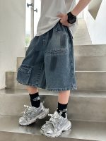 【120-170】ショートパンツ デニム ゆったり 合わせやすい ジーンズ - 画像 (5)