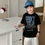 【90-160】男の子 Tシャツ 半袖 アルファベットプリント かっこいい 動きやすい - 画像 (4)