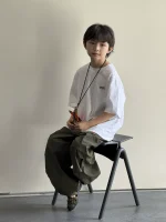 【90-160】半袖Tシャツ 男の子 カートゥーンプリント ゆったり ユニーク ラウンドネック - 画像 (3)