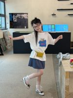【90-160】Tシャツ 韓国風 プリント 着回し力抜群 ゆったり カジュアル - 画像 (5)
