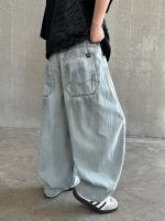 【120-170】デニムズボン ジーンズ ゆったり カジュアル ファッション - 画像 (3)