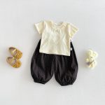 【73-100】半袖Tシャツorパンツ ベビー ニット シンプル - 画像 (3)