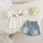 【73-110】ベストorパンツ ベビー リボン付き スウィート - 画像 (2)