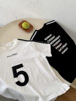 【100-150】Tシャツ 配色 プリント ゆったり 半袖 女の子 夏新作 - 画像 (5)