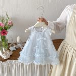 【73-100】ワンピース ベビー メッシュ ノースリープ かわいい - 画像 (3)