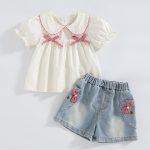 【73-110】ベストorパンツ ベビー リボン付き スウィート - 画像 (6)