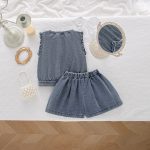 【73-130】 トップスorパンツ デニム 無地 シンプル - 画像 (3)