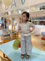 【90-140】半袖Tシャツorパンツ 女の子 フリル 花柄 パフスリープ - 画像 (6)