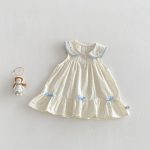 【73-100】ワンピース ベビー リボン付き スウィート - 画像 (2)