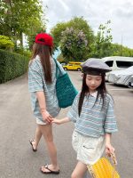 【90-160】Tシャツ カジュアル 合わせやすい ボーダー柄 女の子 親サイズ - 画像 (6)