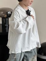 【100-160】Tシャツ カジュアル ゆったり 無地 長袖 男の子 - 画像 (5)