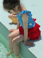 【80-140】水着 チェック柄 ドーパミン風 セパレートスイムウェア - 画像 (3)