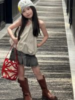 【90-150】トップスorスカート 女の子 ストライプ プリーツ - 画像 (9)