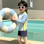 【75-135】水着 ハーフジッパー 長袖 セパレートスイムウェア - 画像 (5)