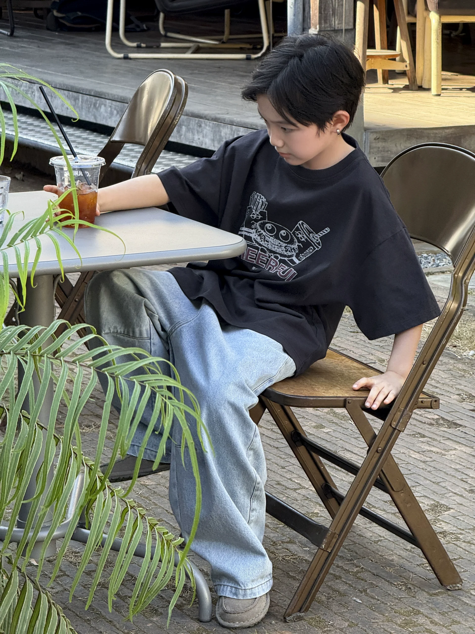 O1CN01YaT4Jf29Fv5nFzQNA_369768039.webp 【90-160】男の子 半袖Tシャツ 落書き柄 カジュアル ゆったり ラウンドネック - 画像 (1)
