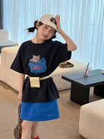 【90-160】Tシャツ 韓国風 プリント 着回し力抜群 ゆったり カジュアル