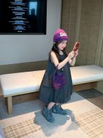 【90-150】ワンピース 女の子 無地 ノースリープ トレンド - 画像 (2)