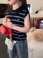 【90-150】ポロシャツorパンツ 女の子 ノースリープ ボーダー柄 - 画像 (5)