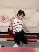 【90-150】ポロシャツorパンツ 女の子 ノースリープ ボーダー柄 - 画像 (3)