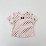 【73-130】Tシャツ ドット柄 リボン付き 合わせやすい - 画像 (19)